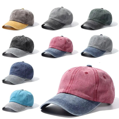 Fashion WASHED DENIM Baseball Cap Men Women Distressed Faded Caps Sunscreen Hats Adjustable Baseball Hats Outdoor Sports Hats by All Mart Bristol Ltd