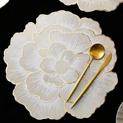 NEW Arrival PVC Flower Placemat Dining Decorative Heat Resistant Table Pad Coasters Home Party Wedding Christmas by All Mart Bristol Ltd