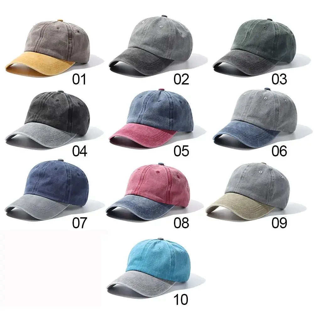Fashion WASHED DENIM Baseball Cap Men Women Distressed Faded Caps Sunscreen Hats Adjustable Baseball Hats Outdoor Sports Hats by All Mart Bristol Ltd