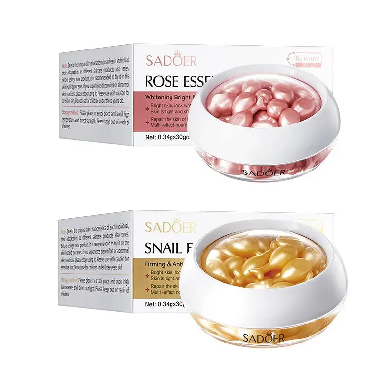 30pcs SADOER Rose Sanil Face Serum Capsule Facial Moisturizing Brightening Firming Facial Essence Beauty Face Skin Care Products by All Mart Bristol Ltd