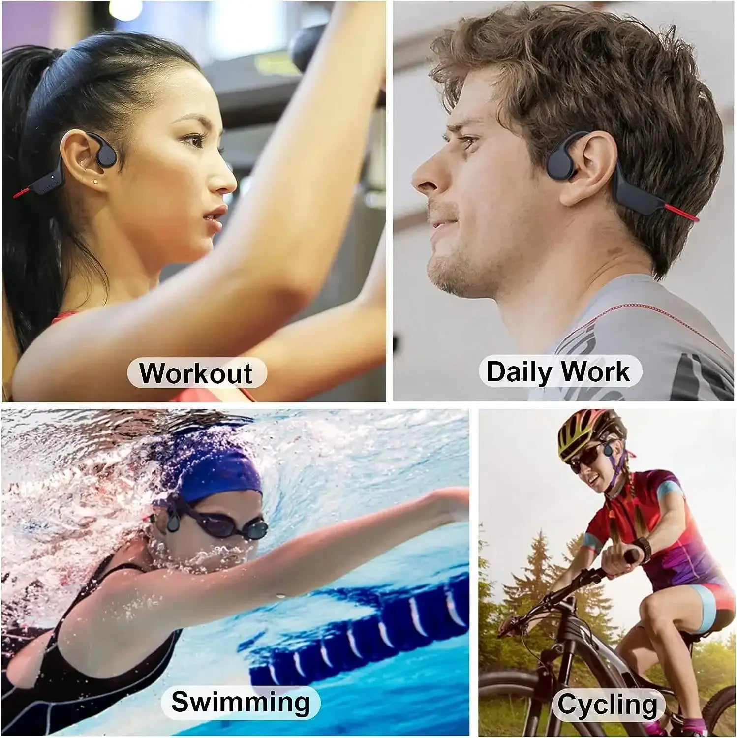 Wireless Earphones for shokz open Sports Bone Conduction Bluetooth IPX8 Waterproof Headphones With 32G RAM Mp3 Music Headset by All Mart Bristol Ltd