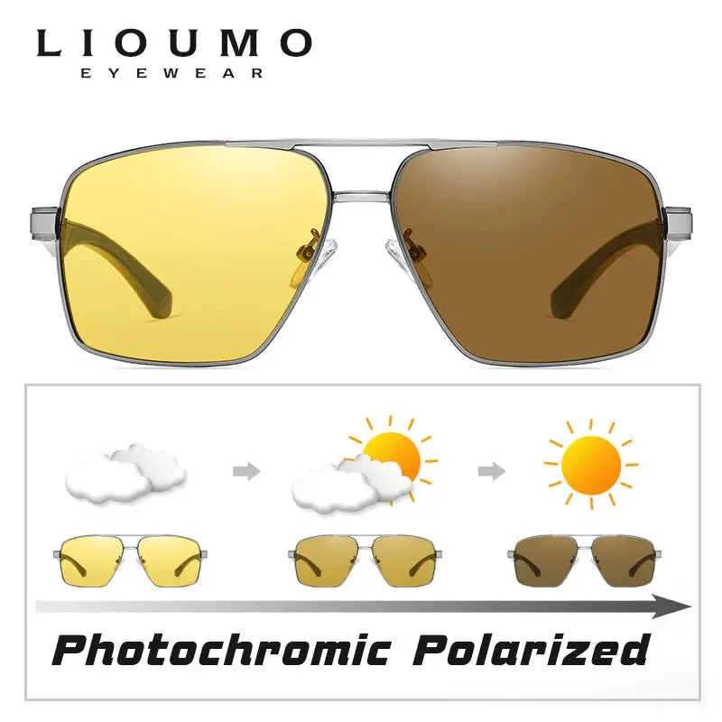 LIOUMO Intelligent Photochromic Sunglasses Men Polarized Night Vision Goggle Women Anti-Glare Driving Glasses UV400 gafas de sol by All Mart Bristol Ltd