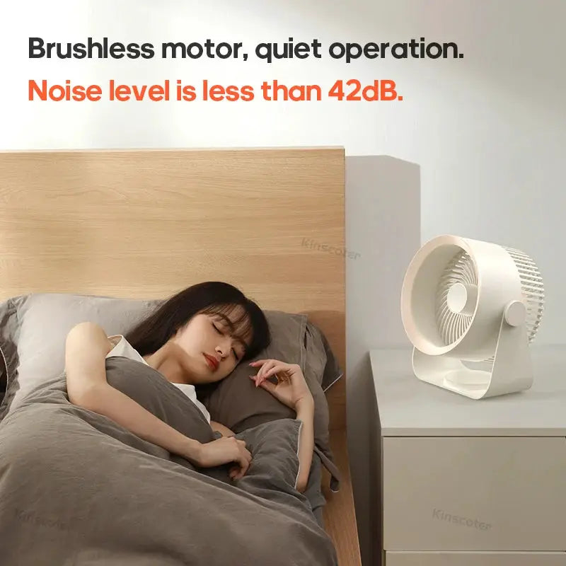 Cordless Electric Fan 4000mah Wireless Portable Air Circulator Fan Desktop Wall Ceiling Air Cooling Cooler Quiet Ventilator by All Mart Bristol Ltd