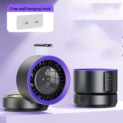 Eary Wall-mounted Fan Punch-free Foldable Fast Charging Desktop Fan With Night Light Magnetic Remote Control Air Conditioner Fan by All Mart Bristol Ltd