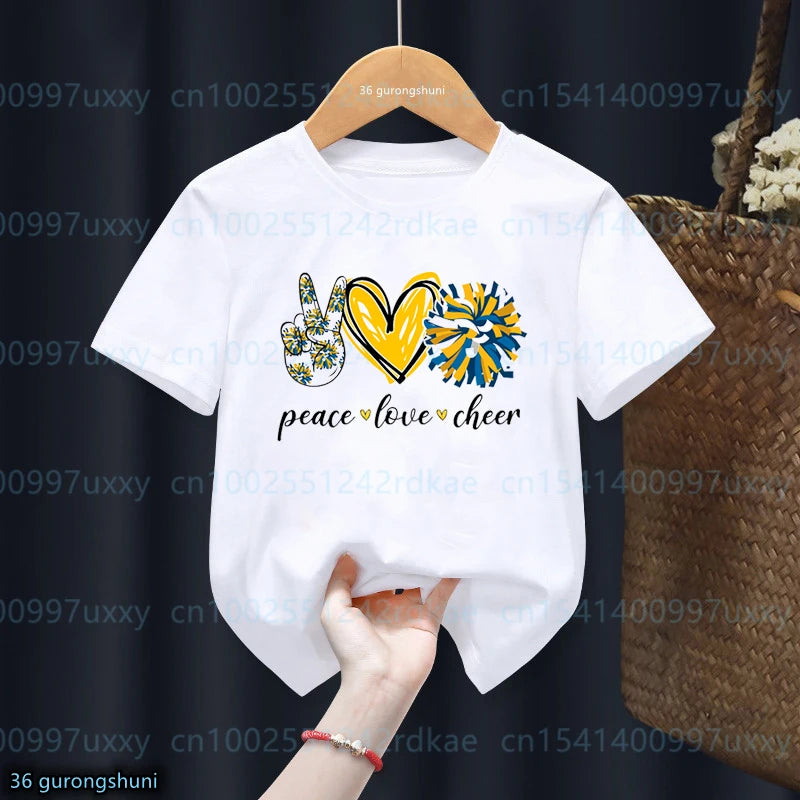 kawaii Girls T-Shirts Cheerleader Girls Sports Gymnastics Enthusiast Tshirts Fashion kids Clothing Tshirt girls clothes 2 to15 by All Mart Bristol Ltd