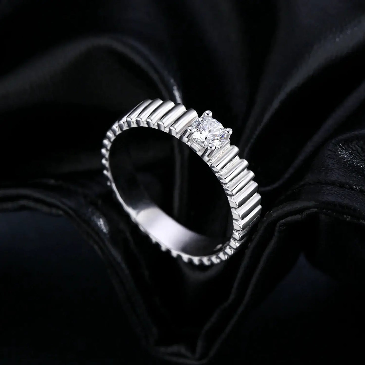 MODIAN D Color Moissanite Ring 925 Sterling Silver Trendy Wide Eternal Stackable Finger Rings For Women Unisex Fine Jewelry by All Mart Bristol Ltd