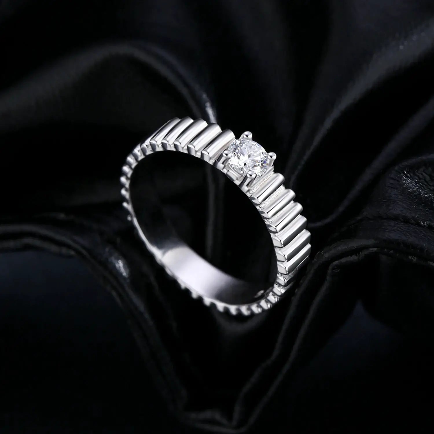 MODIAN D Color Moissanite Ring 925 Sterling Silver Trendy Wide Eternal Stackable Finger Rings For Women Unisex Fine Jewelry by All Mart Bristol Ltd