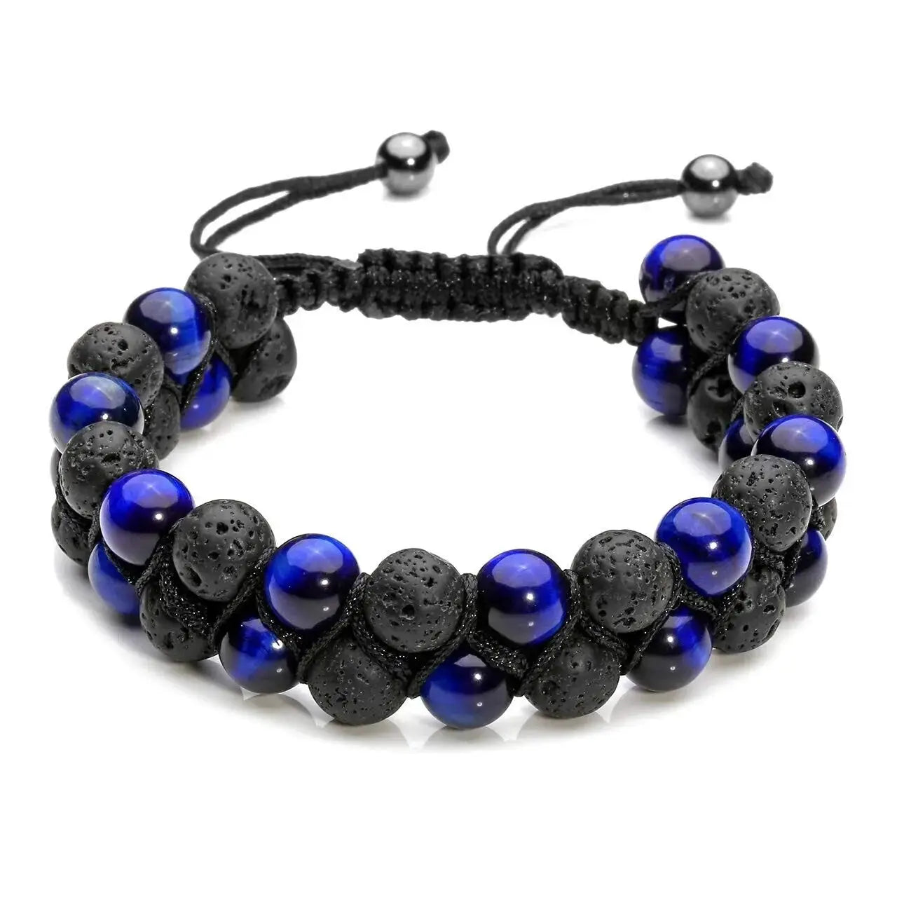 Fashion Men Bracelets Hematite Tiger Eye Double Layer Row Bracelets Pulsera Hombre Magnetic Health Protection Healing Bracelets by All Mart Bristol Ltd