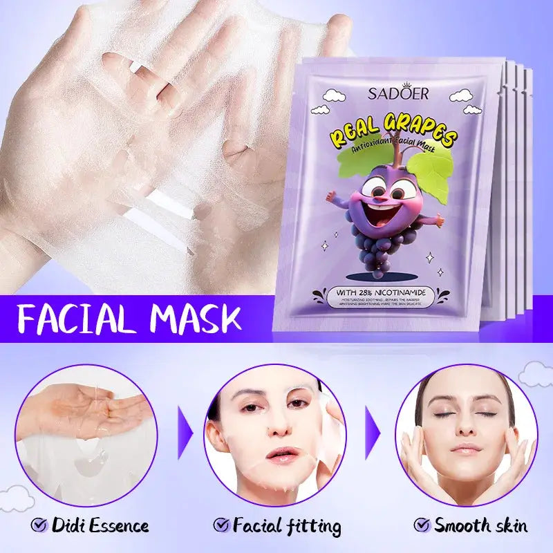 8pcs SADOER Fresh Fruits Face Mask Facial skincare Moisturizing Brightening Firming Hydrating Facial Masks for Face Skin Care by All Mart Bristol Ltd