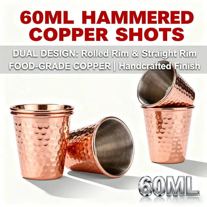 New 100% Copper Cups Pure Solid Moscow Mule PURE Copper Mugs-Shaped 2oz Cocktail Cups Beer Cup Milk Mug Drinkware by All Mart Bristol Ltd