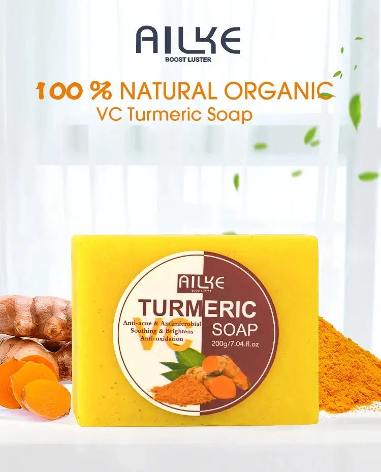 AILKE Organic Turmeric Lightening Skin Care Set, Reduce Acne, Improve Dullness, Hydration, Exfoliate, Clean and Smooths Skin by All Mart Bristol Ltd