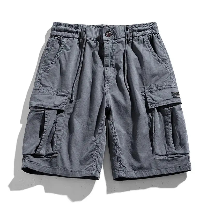 New Summer Solid Color Fashion Cotton Casual Breeches Cargo Men Shorts Men Breathable Quick Dry Multi Pocket Hip Hop Shorts by All Mart Bristol Ltd