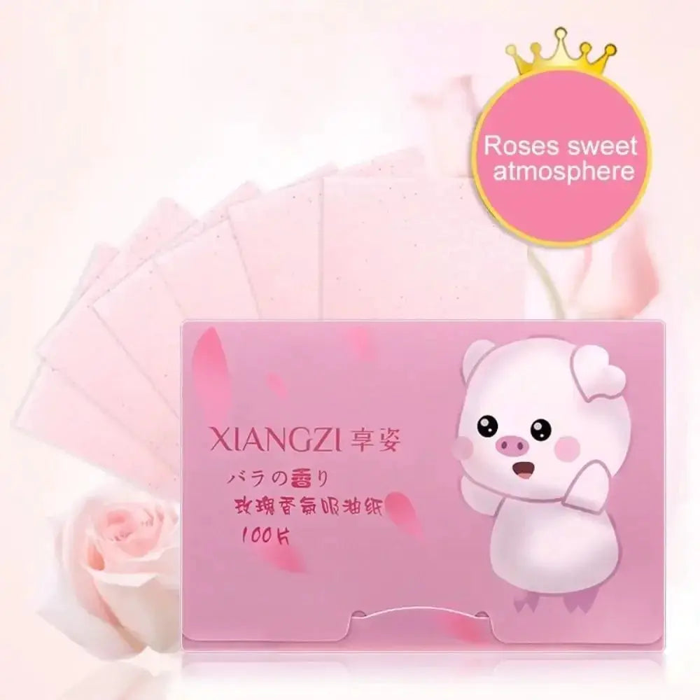 100PCS Fragrance Facial Oil Absorbing Paper Natural Green Tea Bamboo Charcoal Oil Blotting Paper Portable Facial Absorbent Paper by All Mart Bristol Ltd