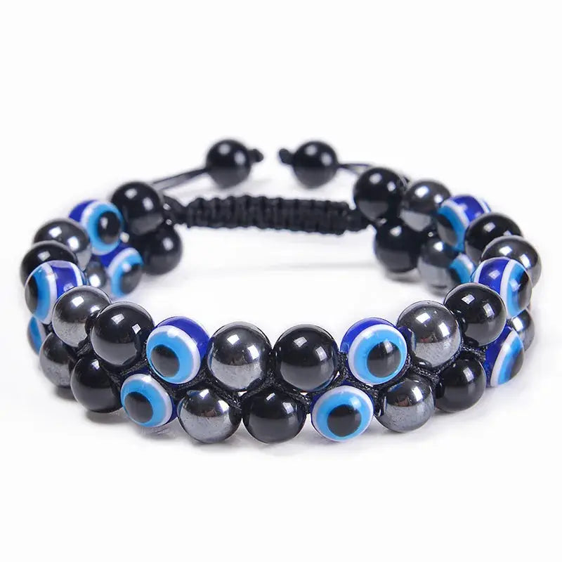 Fashion Men Bracelets Hematite Tiger Eye Double Layer Row Bracelets Pulsera Hombre Magnetic Health Protection Healing Bracelets by All Mart Bristol Ltd