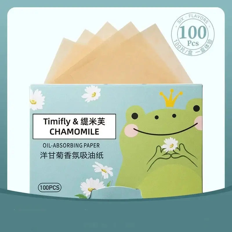 100 Pcs Portable Facial Absorbent Paper Oil Control Wipes Green Tea Sheet Oily Face Blotting Matting Tissue Makeup Facial Clean by All Mart Bristol Ltd