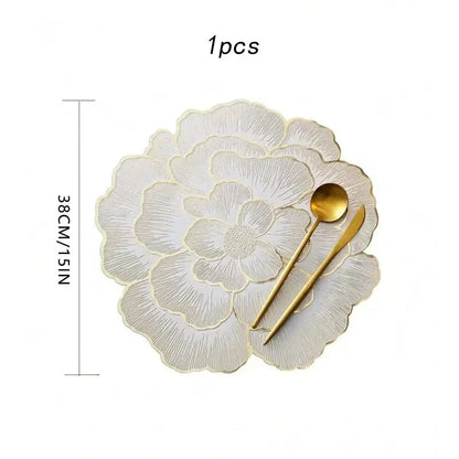 NEW Arrival PVC Flower Placemat Dining Decorative Heat Resistant Table Pad Coasters Home Party Wedding Christmas by All Mart Bristol Ltd