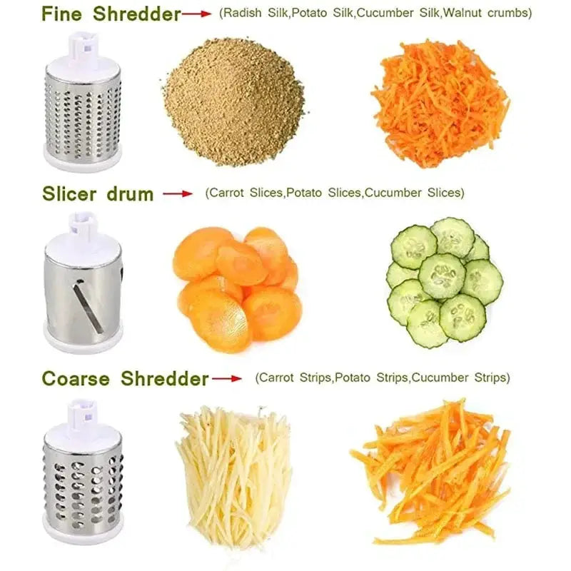 3 In 1 Vegetable Slicer Manual Kitchen Accessories Grater for Vegetable Cutter Round Chopper Mandolin Shredder Potato Home Kitch by All Mart Bristol Ltd