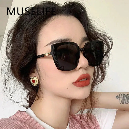 Fashion Plastic Cat Eye Women Oversized Sunglasses Brand Designer Vintage Retro Mirror Sun Glasses For Female UV400 Oculos by All Mart Bristol Ltd