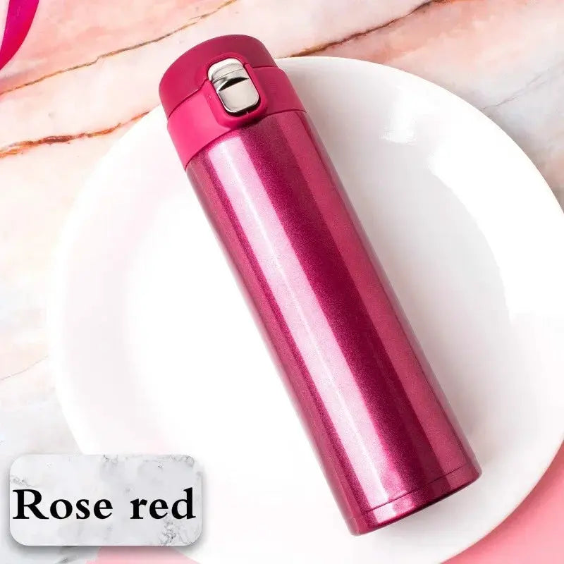 500ML Stainless Steel Bouncing Cover Vacuum Flask Thermos Cup Coffee Tea Milk Thermo Bottle Coffee Mug Water Bottle by All Mart Bristol Ltd