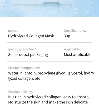 10pcs Centella Collagen Face Mask Moisturizing Refreshing Sheet Masks Hyaluronic Acid Facial Anti-Wrinkle Anti-aging Mask by All Mart Bristol Ltd