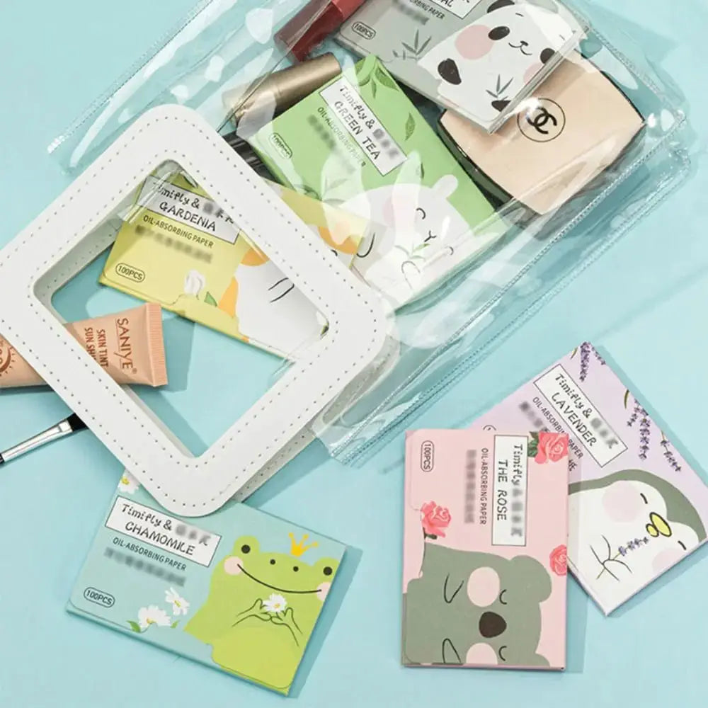 100PCS Fragrance Facial Oil Absorbing Paper Natural Green Tea Bamboo Charcoal Oil Blotting Paper Portable Facial Absorbent Paper by All Mart Bristol Ltd