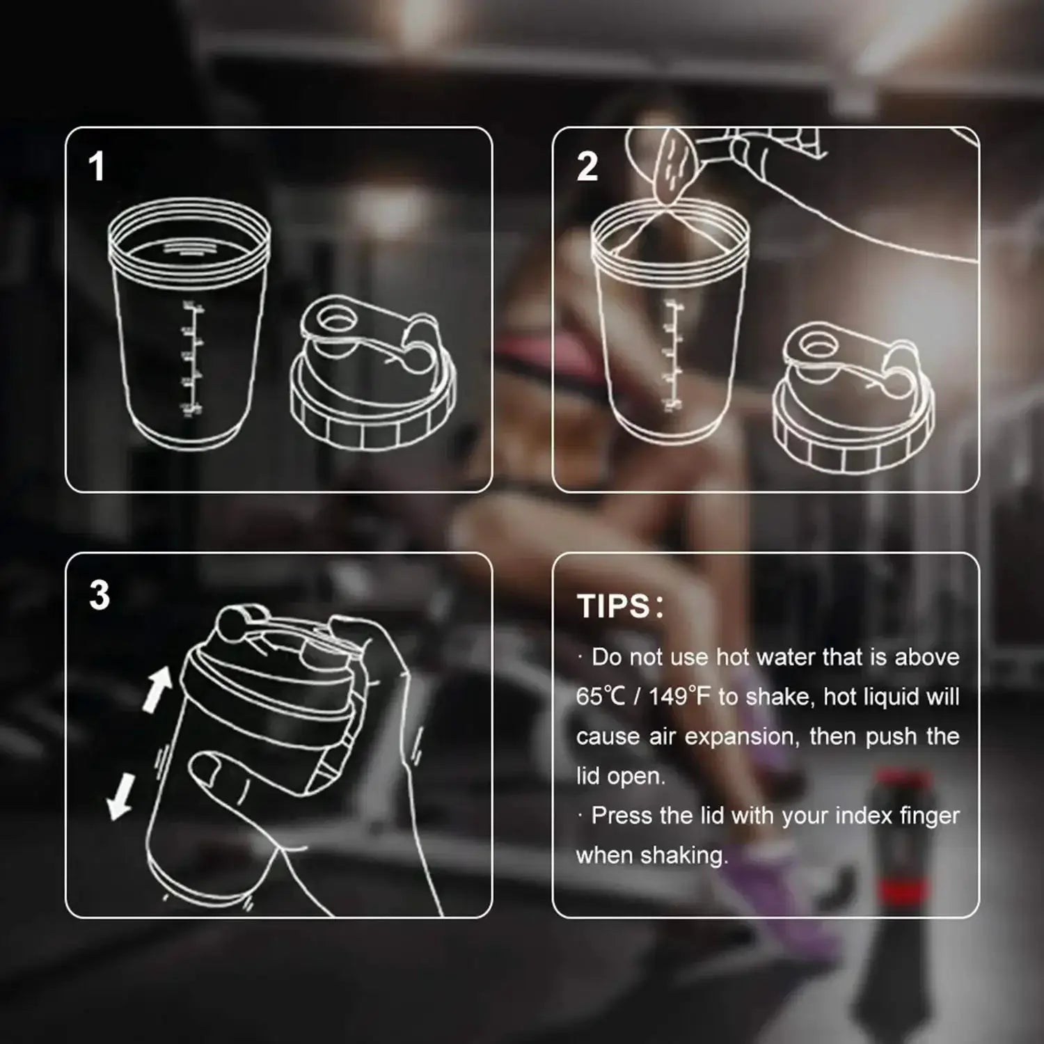 Shaker Bottle for Gym Protein Powder Cup 3 Layers Leak Proof Water Bottle for Gym Mixing Shake Bottle Outdoor Portable Drink Cup by All Mart Bristol Ltd