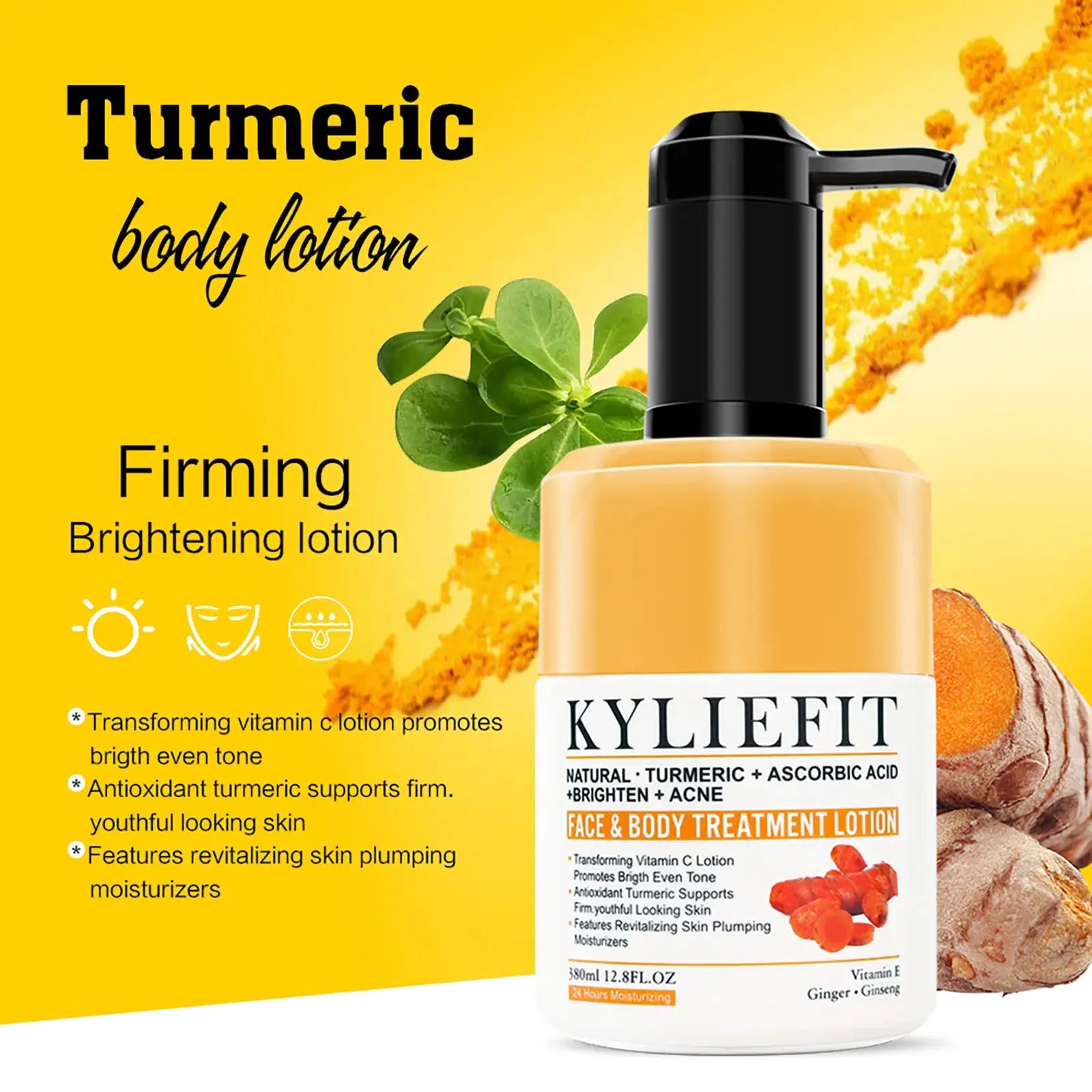 AILKE Organic Turmeric Lightening Skin Care Set, Reduce Acne, Improve Dullness, Hydration, Exfoliate, Clean and Smooths Skin by All Mart Bristol Ltd