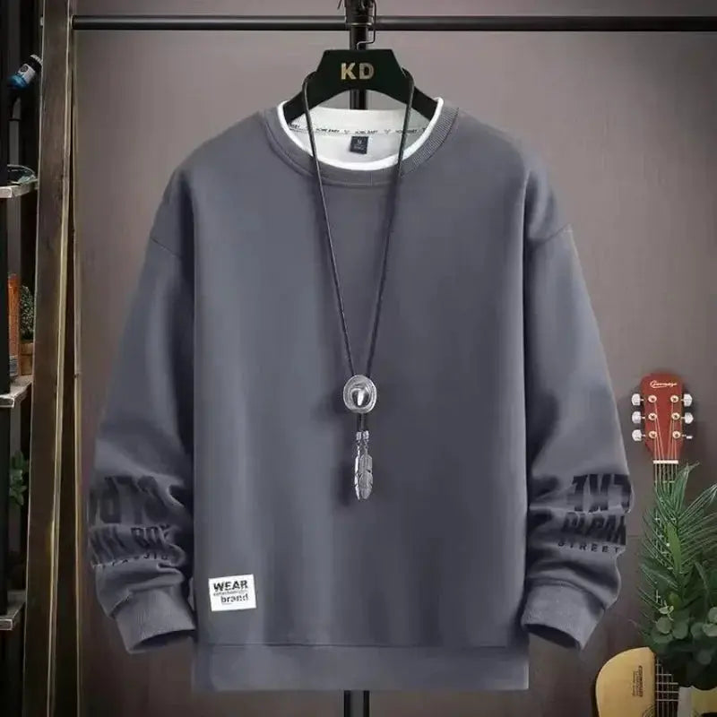 Spring Autumn Men Clothing Sweatshirt Korean Fashion Harajuku O-Neck Long Sleeve Sweatshirt Men Casual Streetwear Hoodies Men by All Mart Bristol Ltd