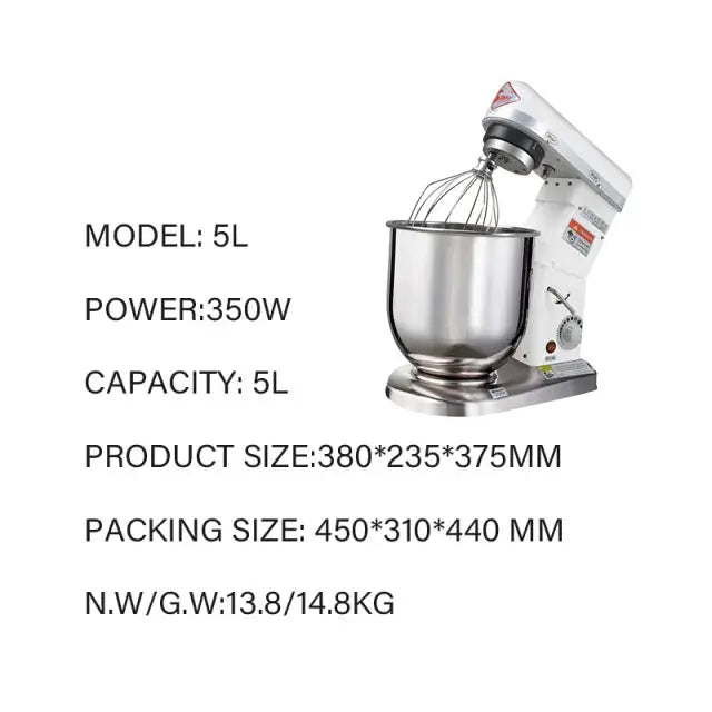 Electric Kitchen Machine Cake Food Processors Dough Bread Blender 220V 10L Stainless Steel Bowl Commercial Stand Food Mixer by All Mart Bristol Ltd