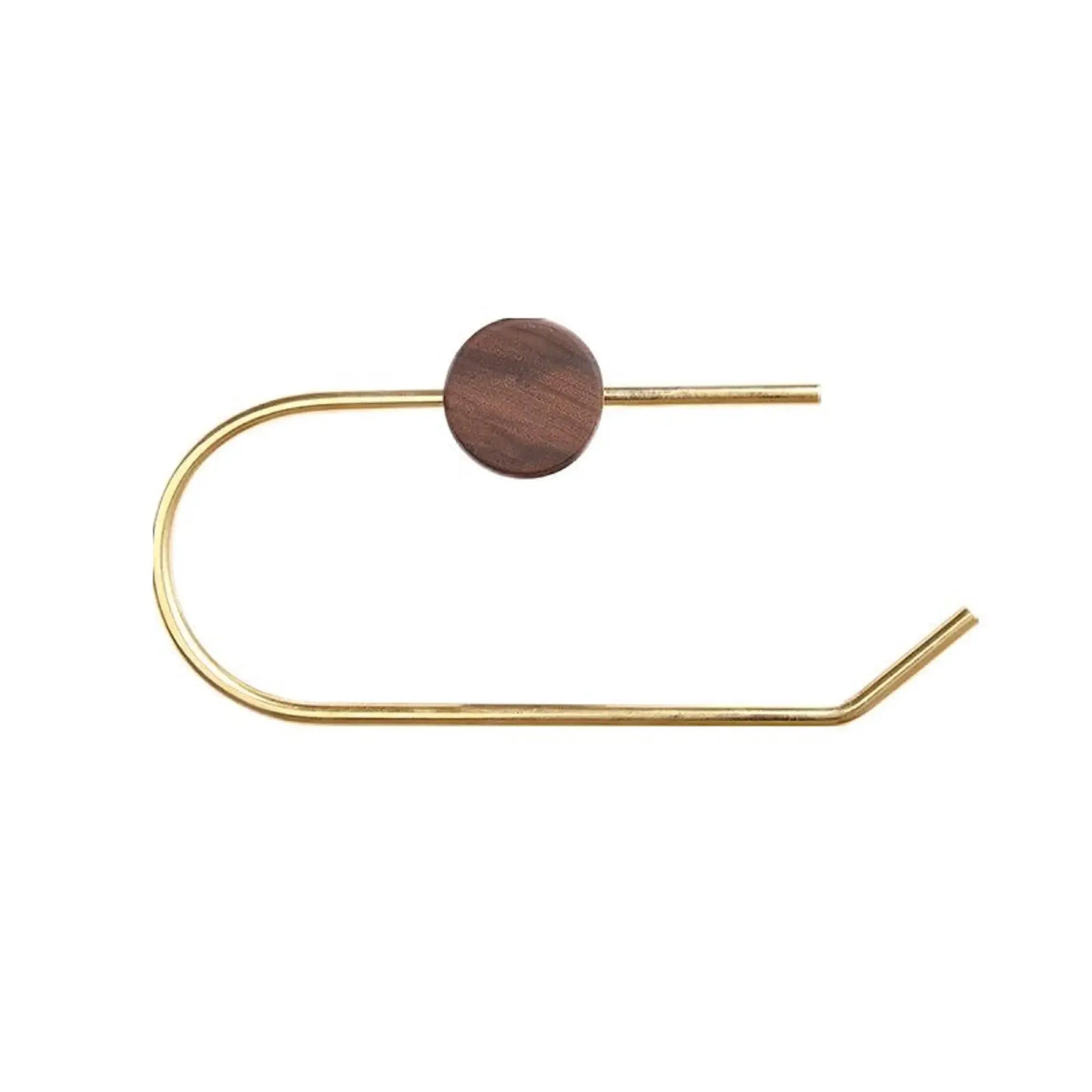 Wood Toilet Paper Holder No Drill Kitchen Storage Brass Towel Hanger Bathroom Accessories Self-Adhesive Wall Mounted Tissue Rack by All Mart Bristol Ltd