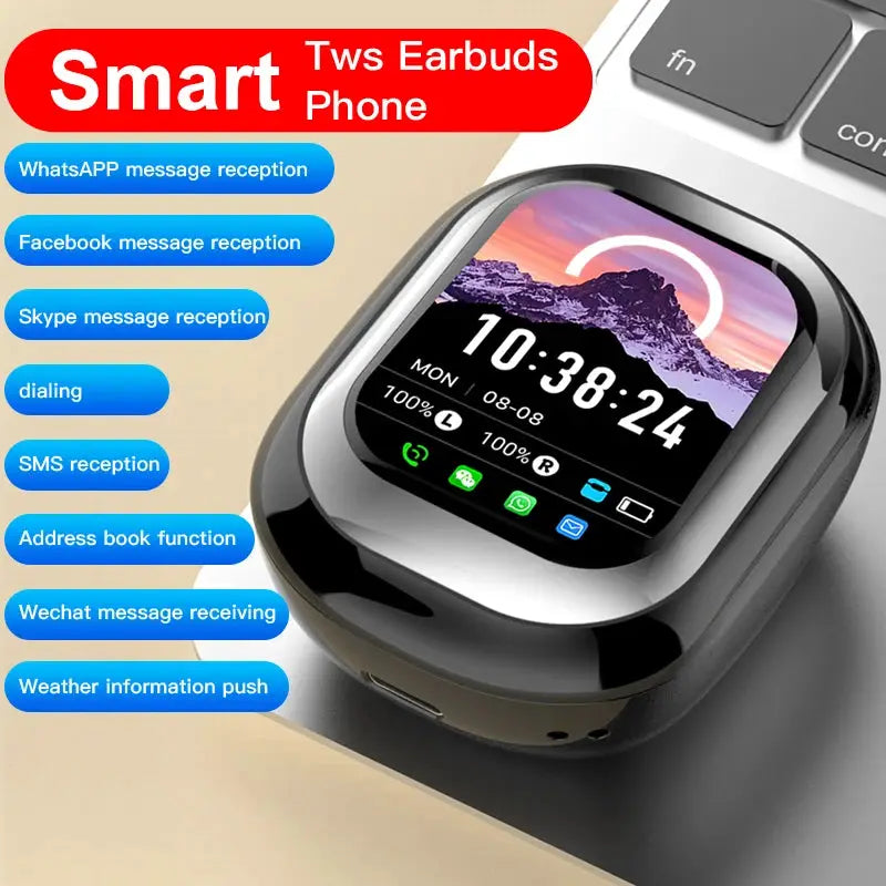 SE-ONE Smart Sliding Cover Earbuds |Wireless Bluetooth Headphones | HD Display | Long Battery Life | ENC Noise-Reduced Call by All Mart Bristol Ltd