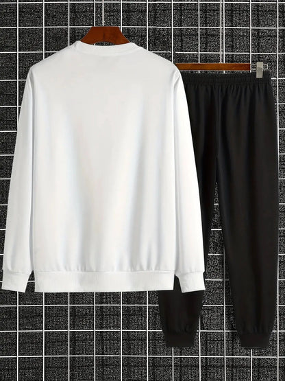 Autumn Trendy New Sweatshirt Men's Loose Daily Casual Fit With New York Letter Printed Hundred Long Sleeve Sweatshirt Set by All Mart Bristol Ltd