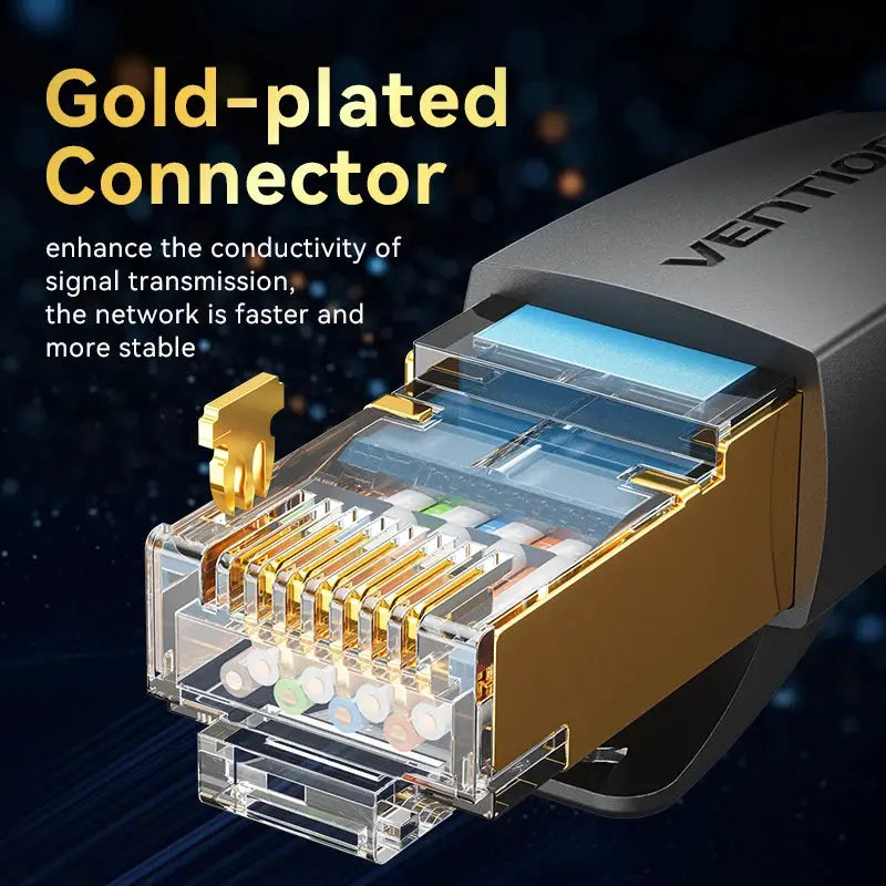 Vention CAT8 Ethernet Cable 40Gbps 2000MHz CAT 8 Networking Cotton Braided Internet Lan Cord for Laptops PS 5 Router RJ45 Cable by All Mart Bristol Ltd