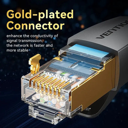 Vention CAT8 Ethernet Cable 40Gbps 2000MHz CAT 8 Networking Cotton Braided Internet Lan Cord for Laptops PS 5 Router RJ45 Cable by All Mart Bristol Ltd
