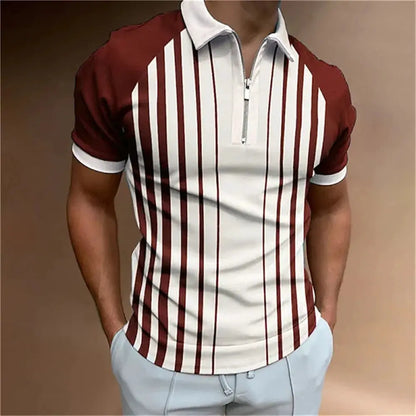 Men's Tops Polo Golf Men's King Print T Shirt High Quality Turndown Short Sleeve Zipper Pullover Original Golf Wear Men Clothing by All Mart Bristol Ltd