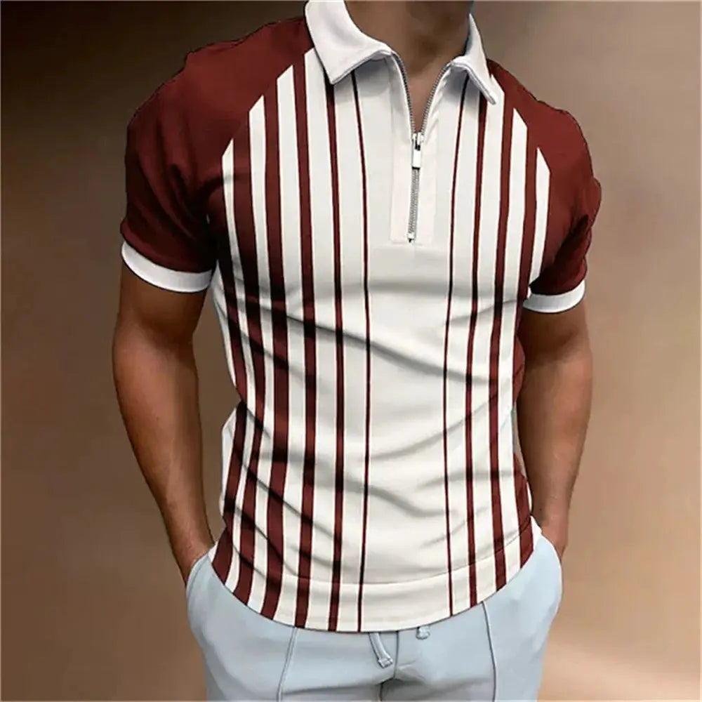 Men's Tops Polo Golf Men's King Print T Shirt High Quality Turndown Short Sleeve Zipper Pullover Original Golf Wear Men Clothing by All Mart Bristol Ltd