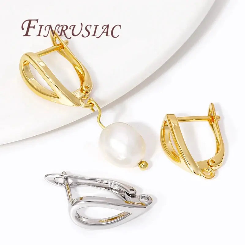 Trendy French Earring Hooks Clasp Accessories For Earrings 18K Gold Plated Earwires Fasteners Findings For DIY Women's Jewelry by All Mart Bristol Ltd