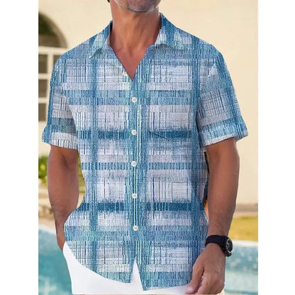 2024 Hawaiian Beach Holiday Men's Shirts Street Casual Daily Lapel Short Sleeve T-shirt Y2k Tops Male Oversized Clothing Buttons by All Mart Bristol Ltd
