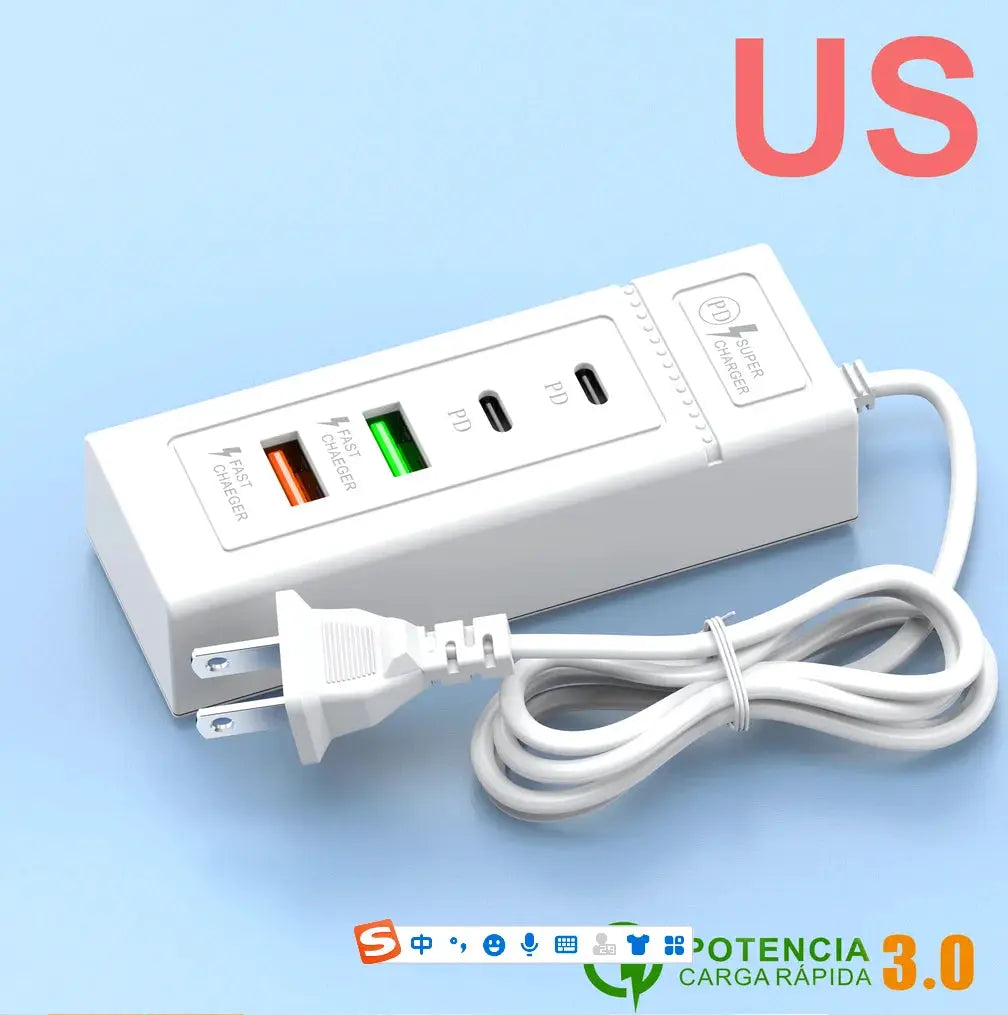 4 Ports USB Fast Charging Charger Type C Wall Charger For iPhone Samsung Xiaomi Huawei Phone Charger EU/US/UK Plug Power Adapter by All Mart Bristol Ltd