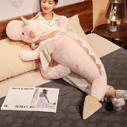 Giant Soft Plush Toy Little Snow Dragon Plush Toy White Dinosaur Stuffed Animal Toy Soft Doll Toys Birthday Gift for Children by All Mart Bristol Ltd