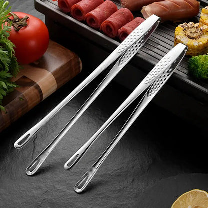 2Pcs Kitchen Tongs Barbecue Grill Tongs Stainless Steel Cooking Tweezers Chef Food Meat Tongs Clip BBQ Tools Kitchen Accessories by All Mart Bristol Ltd