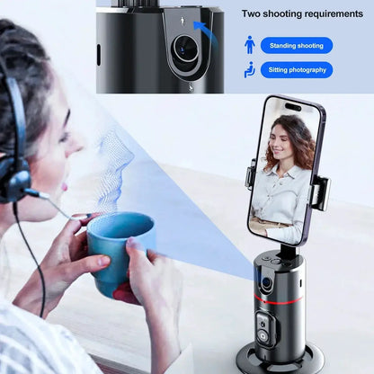 Auto Face Tracking Tripod 360°Rotation,No App, Gesture Recognition Phone Camera Mount Smart Shooting Phone Holder for Live Video by All Mart Bristol Ltd
