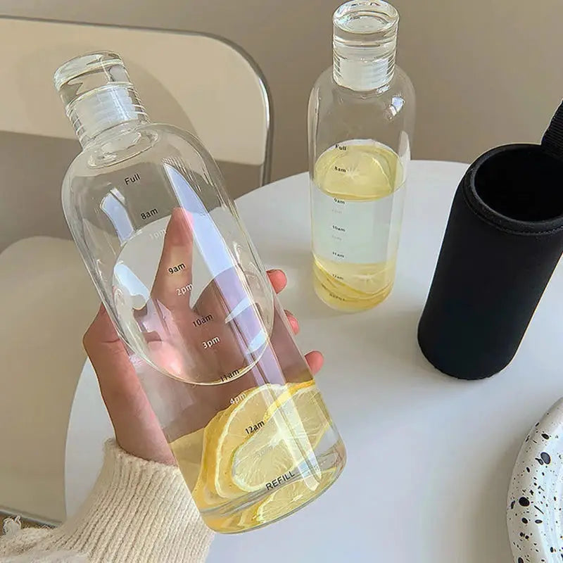 Newest Water Cup Sport Water Bottle With Time Scale Couple Plastic Portable Water Container Anti-drop Outdoor Water Bottle by All Mart Bristol Ltd