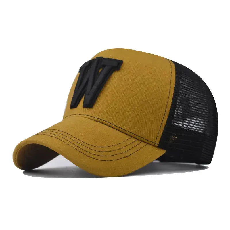 Fashion New Women Men Mesh Baseball Cap Male Lady Breathable W Embroidery Snapback Hats Unisex Trucker Hats Cap For Women Men by All Mart Bristol Ltd