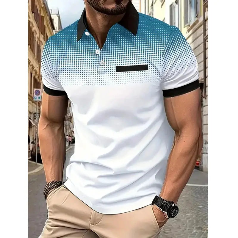 New Summer Men Clothes Short Sleeve Fashion Slim Fit 100% Polyester Polo Shirt Men Business Casual Lapel Golf Polo Shirt by All Mart Bristol Ltd