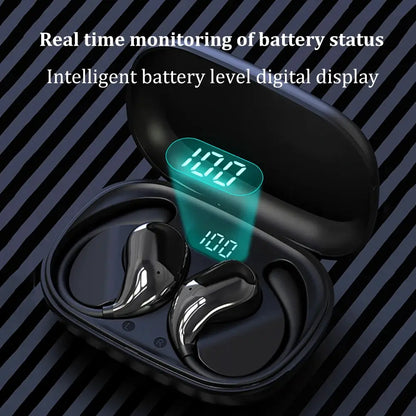 Bluetooth 5.4 Ear Hook Headphones TWS Wireless Earphones HiFi Stereo Waterproof Headsets LED Display Long Standby Touch Earbuds by All Mart Bristol Ltd