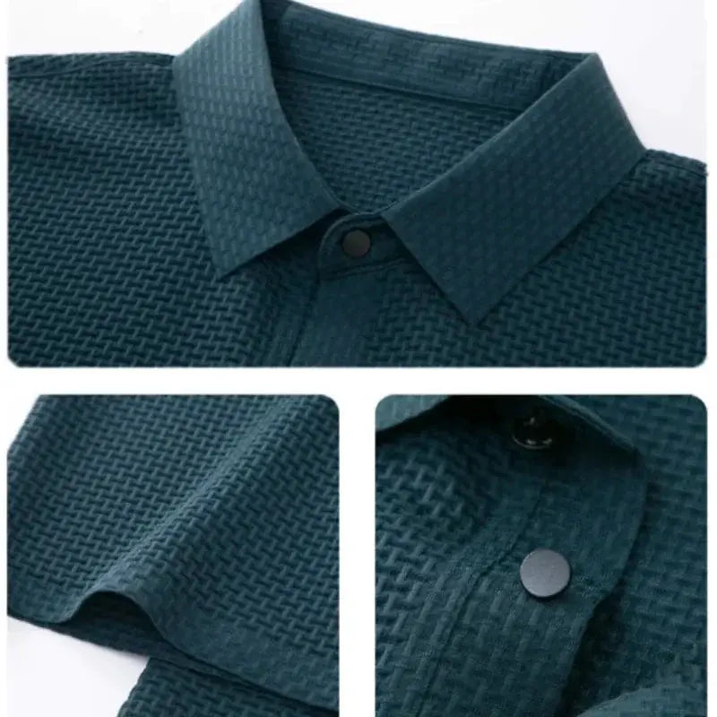 Brand Clothes Summer New Men's Short Sleeve T-shirt Ice Silk Cool and Breathable POLO Shirt Business Casual Sweat-absorbing Top by All Mart Bristol Ltd