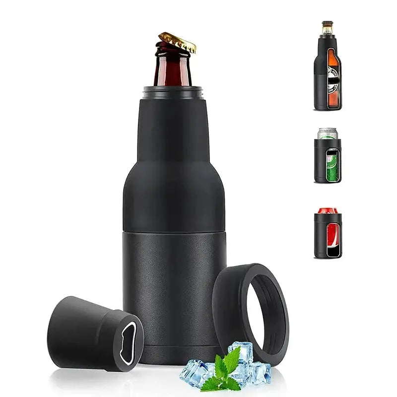 12oz Drink Can Bottle Holder 3 in 1 Stainless Steel Beer Tank with Opener Double Wall Vacuum Insulated Bottle Drink Vacuum Flask by All Mart Bristol Ltd