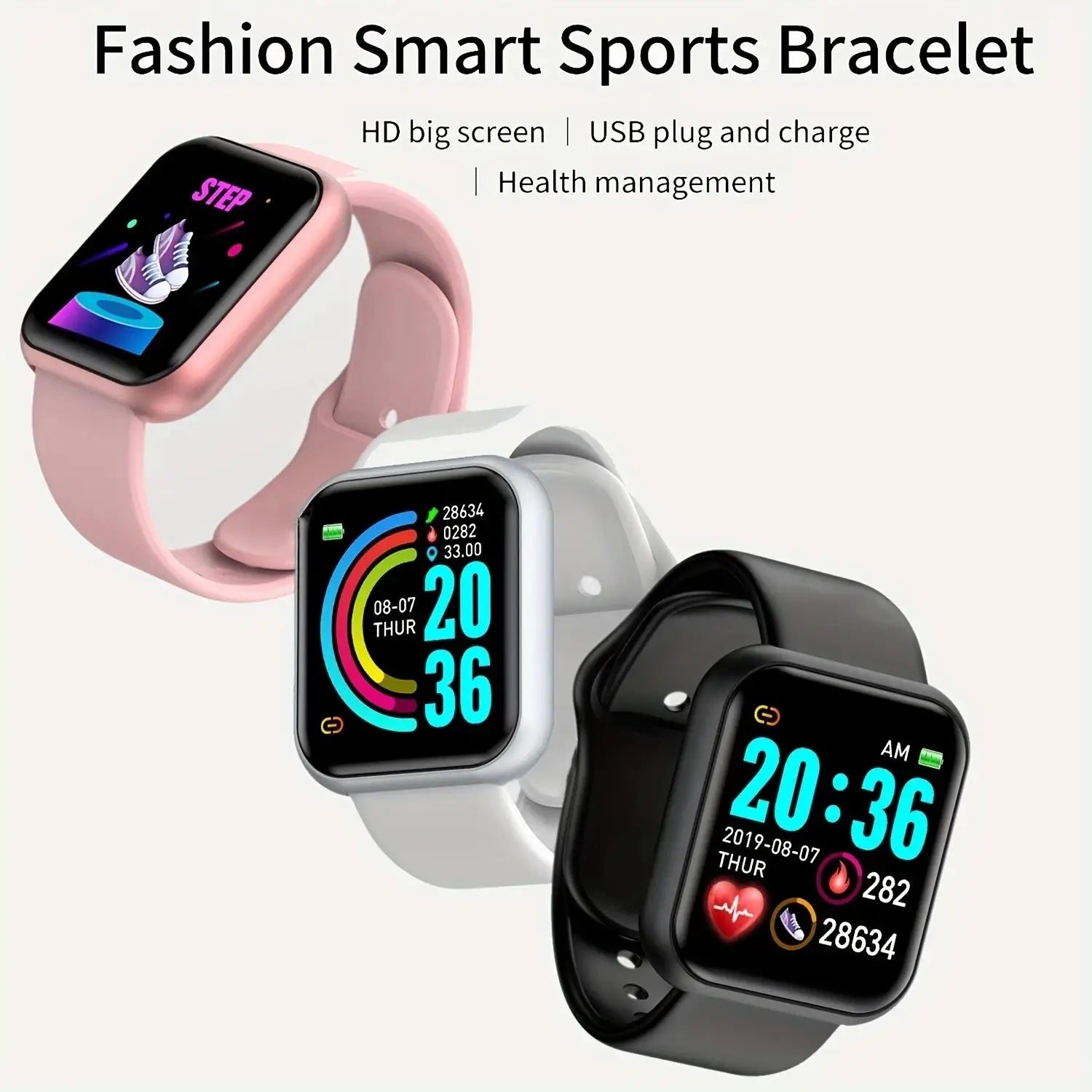 Smart Watch Women Men Music Control Bluetooth Calories Fitness Monitor Smartwatch Running Tracker Sport Bracelet For Android IOS by All Mart Bristol Ltd