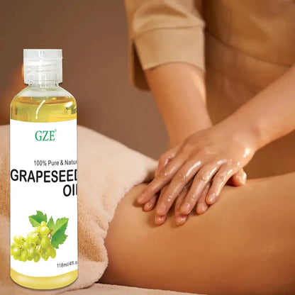 GZE Grapeseed Oil, Skin Care for Sensitive Skin, Light Silky Moisturizer for All Skin Type, Hair Strengthens Vegan Thickening by All Mart Bristol Ltd